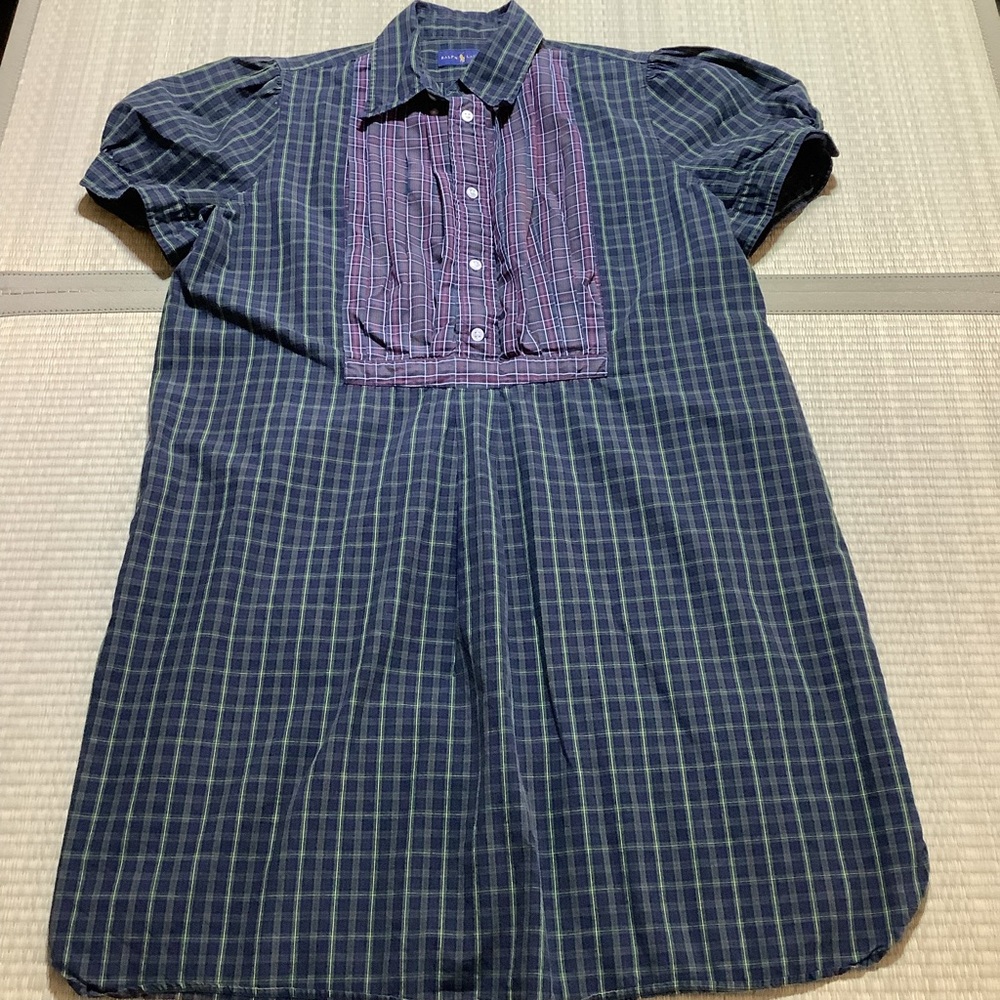 Classic Ralph Lauren Multicolor Plaid Shirt Dress Tartan Plaid